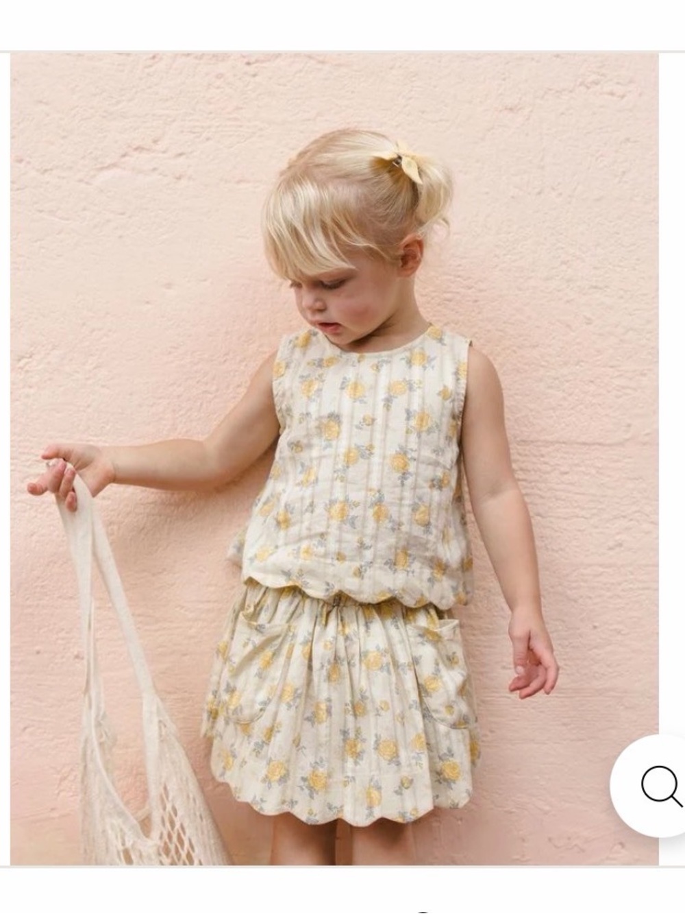 Rylee + Cru Lenny top lemon ditsy flower size 6-7, NWT